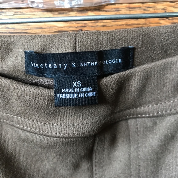 Sanctuary x Anthropologie Sueded Brown Leggings size XS - Picture 2 of 5